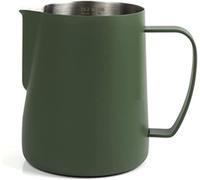 jarra de leche, Jarra for espumar leche for cafetera, taza de acero inoxidable, jarra for el hogar, flores, espuma con escala