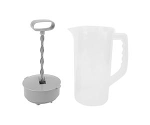 Jarra de Leche Manual de Capacidad Media, Jarra de Plástico para Jugo Frijoles de café té de Leche, Jarra de Licuadora de 28 Oz con Diseño de Prensa y Material de Ballenas para