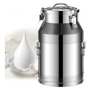 Jarra de leche resistente con asa, cubo de almacenamiento de líquidos de acero inoxidable de 35 L, tapa sellada para transporte