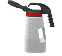 FALCON Jarra de llenado universal de PE LubriFlex, con 2 salidas de descarga, capacidad 5 l