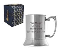 Jarra de metal grabada personalizada, personalícela con cualquier mensaje para cualquier ocasión, caja de regalo incluida, grabada con láser