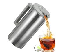 Jarra de metal | Jarra para zumo de gran capacidad con tapa | Recipiente para bebidas calientes y frías con mango de agarre seguro para cerveza y café