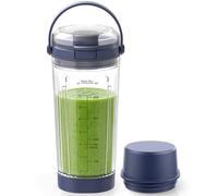 Jarra de mezcla de repuesto (530 ml) para Ninja Blast Batidora portátil, tapa de repuesto con asa, cubierta de cuchilla y cierre inferior compatible con Ninja BC151NV, BC151CR y la serie BC100 (azul)