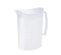 Jarra de Plástico con Filtro de Hielo, 2 L, Sin BPA, Antigoteo, para Agua y Zumos, 23x10x20 cm, Apta para Lavavajillas (Blanco)