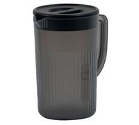 Jarra de plástico de 2, 7 l para zumo y té, amplio rango de temperatura para frigorífico y bebidas calientes, jarra de agua suave con tapa, negra, plástico con tapa
