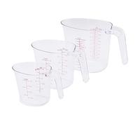 Jarra de plástico Jarra apilable Copa de medición de medición de calor transparente para Baker 3pcs Bakeware Set