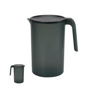 Jarra De Plástico Jarras De Agua, Limonada Té Helado Con Tapa 2.5 l, Jarras Para Servir Bebidas Frías, Para Agua, Té Helado, Zumo, Bebidas Frías o Calientes Con Tapa, Asa y Para Nevera(Negro)