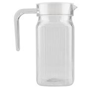 Jarra de Plástico Transparente con Tapa para Leche y Agua con Tapa para Frigorífico, Jarra de Bebidas Acanalada, Botella Transparente Acrílica, Helada, a Rayas, para Bar, Hogar,