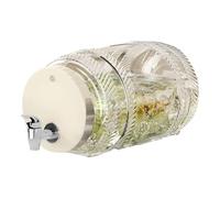 Jarra de té helado, dispensador de bebidas de 28,5 cm, dispensador de de 715 g, recipiente transparente de polipropileno y PET con grifo fácil de verter y soporte opcional, para bebidas frías