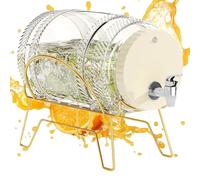Jarra de té helado, dispensador de bebidas de 28,5 cm, dispensador de de 715 g, recipiente transparente de polipropileno y PET con grifo fácil de verter y soporte opcional, para bebidas frías