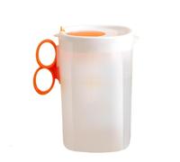 Jarra de té, jarra con tapa | Jarra de agua de 2,2 L con tapa, recipientes para jugo | Jarra de bebida de gran capacidad con mango antiquemaduras para refrigerador, leche, limonada,