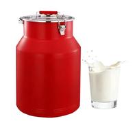 jarra de transporte de acero inoxidable 10 litros con Tapa/asa, para Transportar o Almacenar Leche KK,Red-8L
