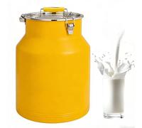 jarra de transporte de acero inoxidable 10 litros con Tapa/asa, para Transportar o Almacenar Leche KK,Yellow-8L