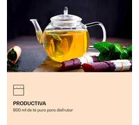 Jarra de vidrio 800 ml | borosilicato | con tapa y colador de té