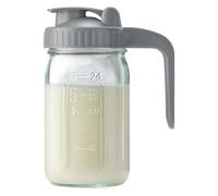 Jarra de vidrio con tapa y vierte picos de 32 oz jarra de agua a prueba de fuga, recipiente de crema para té por sol, jugo, café frío