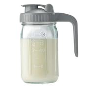 Jarra de vidrio con tapa y vierte picos de 32 oz jarra de agua a prueba de fuga, recipiente de crema para té por sol, jugo, café frío ·