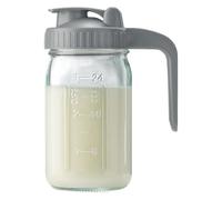 Jarra de vidrio con tapa y vierte picos de 32 oz jarra de agua a prueba de fuga recipiente de crema para té por sol jugo café frío