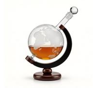 Jarra de vidrio de coñac para whisky con jarra de globo grabado mapa mundial Whisky también para vino Liqueur Snaps 4964