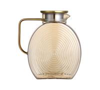 Jarra De Vidrio - Jarra Con Tapa De Acero Inoxidable ?e 2,5 L ?e Volumen, ? Para Bebidas Frías Y Calientes, D?e Almacenamiento D?e Líquidos Transparente, Herramienta Dé Presentación ?é Ref