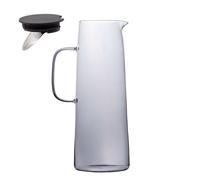 Jarra de vidrio - Jarra de agua de cristal con y colador para bebidas frías y calientes, té, zumo