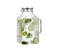 Jarra de vidrio para agua | Transparente 3,8 litros con una tan gran capacidad,Jarra de vidrio para jugo con asa | Para todo tipo de, té, bebida hecha en casa, café, y encimera de cocina