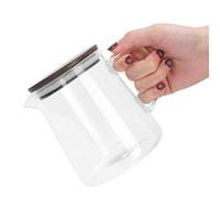 Jarra de Vidrio para Café, Servidor de Cafetera Transparente con Tapa y Mango para Leche y Té, Tetera de Restaurante(L)
