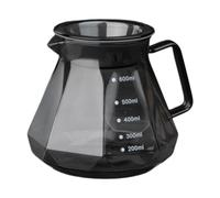 Jarra de Vidrio para Cafetera de Goteo 600 ml/20 oz Transparente con Asa Universal para Oficina Camping Hogar- Negro