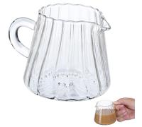 Jarra de Vidrio para Espumar Leche, 200ml, Borosilicato | Uso Versátil y Personal, Acabado Liso y Pulido, para Casa y Cafés, Diseño Compacto