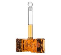 Jarra de whisky de vidrio para jarras de alcohol - Jarra de whisky Hammer de 400 ml con tapón hermético - Jarra de vodka, botella de alcohol, botella de vino para bourbon, whisky, licor