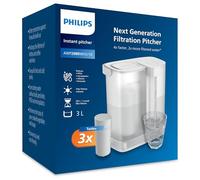 Filtro de agua instantáneo Philips Water, 3 cartuchos de filtro de repuesto Filtración Avanzada, 3 l de capacidad, flujo rápido de 1 l/min, recargable por USB-C