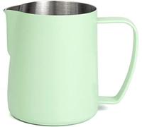 Jarra for espumar leche for cafetera, taza de acero inoxidable, jarra for el hogar, flores, espuma con escala(#4)