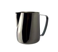 Jarra for leche y café Latte de acero inoxidable, 2 uds., jarra espumar, taza flores, Espumador, herramienta Para Espumar(Black,350ml)