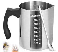 Jarra Hacer Velas 900ml con Mango Resistente Calor y Graduación y Cuchara, Ollas Calentar Fundidor Cera Vela Acero Inoxidable, Derretidor Taza Crisol Olla Hace Derretir para Verter Chocolate, Jabón