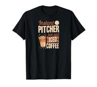 Jarra instantánea Just Add Iced Coffee Baseball Camiseta gráfica económica, Hombre, Negro, XL