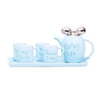 Jarra Juego de tazas café con bote agua creativo cerámica(Blue)