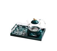 Jarra Juego de tazas tetera té flores frutas vidrio con base