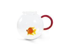 Jarra LUNA PARK (pececillo rojo). Jarra de vidrio borosilicato con decoración "Pez Rojo" de cristal tintado en el interior. Capacidad: 1,7 L. Medidas: 22 x 17,5 x 18,5 cm.