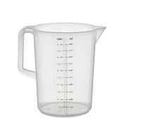 Jarra medidora APS de 5 litros, Ø 20,5 x H: 27,5 cm, jarra de plástico con escala medidora en relieve en el exterior, asa cerrada, graduación de 1 y ml de litro, apta para el lavavajillas