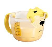 Jarra medidora con filtro de dibujos animados, de grado alimenticio, líquido de huevo, batidor, vaso para hornear huevos, filtro de cocina, taza medidora para hornear, taza medidora con escala y flujo