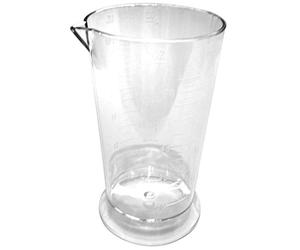 Jarra medidora de plástico, para peluqueros profesionales, para tinte de pelo y peróxido; 100 ml (transparente)
