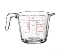 Jarra medidora de vidrio resistente de 500 ml con cuerpo transparente para una lectura precisa, resistencia al calor y boquilla de pico a prueba de derrames