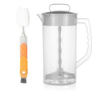 Jarra mezcladora de bebidas versátil, 2000 ml, a prueba de fugas, recipiente mezclador de plástico, jarra de mezcla para bebidas, limonada, zumo, té helado (2 unidades)