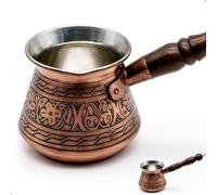 Jarra moca hecha a mano de 450 ml de cobre de 2 mm de grosor grabada - Cafetera turca - Cafetera turca - Cezve - Ibrik - Briki - Turkish Coffee Pot - Moka Pot - Jarra de cobre - para 5 personas