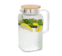 Jarra para agua Glaswerk Livenza 1,5 litros vidrio borosilicato colador de acero inoxidable tapa