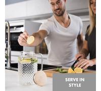 Jarra para agua Glaswerk Livenza 1,5 litros vidrio borosilicato colador de acero inoxidable tapa Klarstein