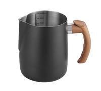 Jarra Para Espresso 20oz 30oz Jarra De Acero Inoxidable Para Espumar Leche Herramientas Barista,Vaso De Leche Para Latte Art,Jarra Medidora De Metal,Mango De Madera ( Color : Nero , Size : 900ml )