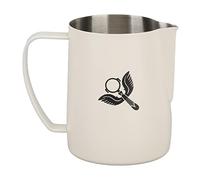 Jarra para Espumar Leche Acero Inoxidable 304, 600ml, Negra - Boquilla Antiderrames, Asa Ergonómica, Ideal para Café y Uso Diario (Blanca)