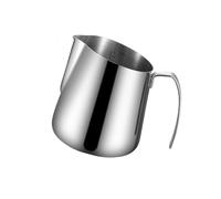 Jarra para espumar leche con cuerpo de acero inoxidable, marcas de medición, en ángulo y de agarre para tareas de vertido de café con leche Boquilla de vertido y de agarre para de