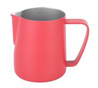 JARRA PARA ESPUMAR LECHE DE ACERO INOXIDABLE PARA CAFÉ CON LECHE, TAZA CONTENEDOR DURADERA PARA CASERO, CAPACIDAD DE 350 ML AMARILLO (Rosa roja)