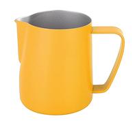 JARRA PARA ESPUMAR LECHE DE ACERO INOXIDABLE PARA CAFÉ CON LECHE, TAZA CONTENEDOR DURADERA PARA CASERO, CAPACIDAD DE 350 ML AMARILLO (Amarilla)